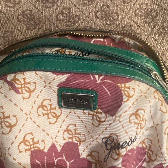 NWOT Guess HOBO Calista Satchel Brown and Green Designer Women's Bag - Picture 11 of 16